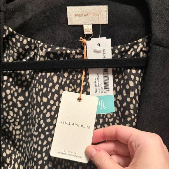 NWT SKIES ARE BLUE Faux Suede Blazer - Picture 10 of 14